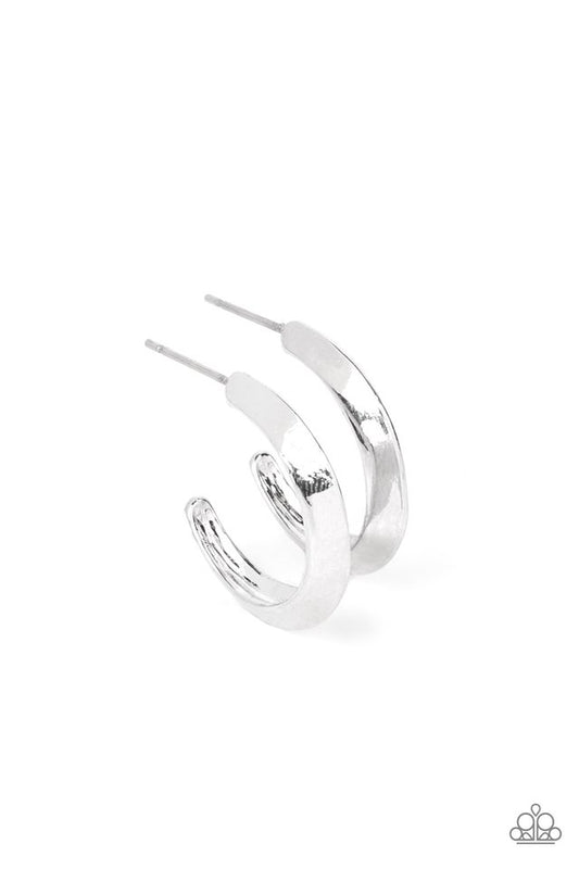 BEVEL Up - Silver - Paparazzi Earring Image