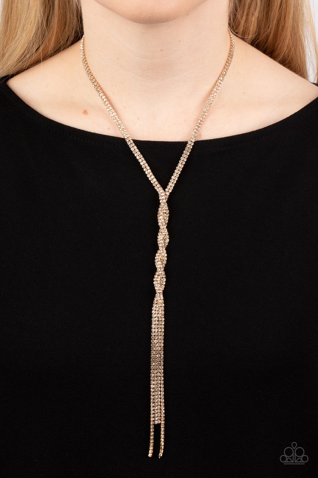 Impressively Icy - Gold - Paparazzi Necklace Image
