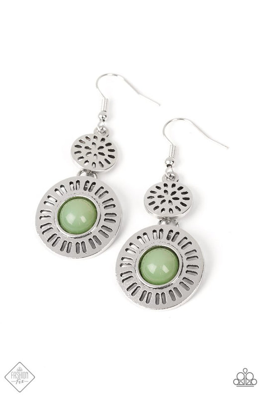 Ocean Orchard - Green - Paparazzi Earring Image
