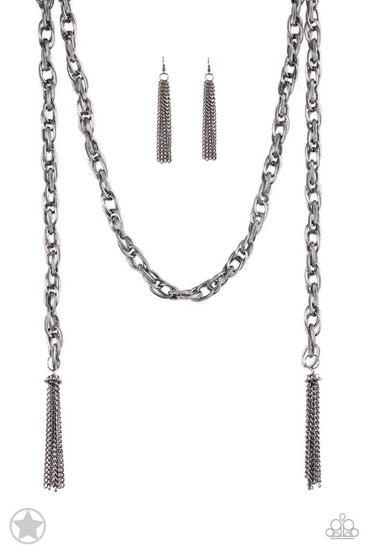 SCARFed for Attention - Gunmetal - Paparazzi Necklace Image