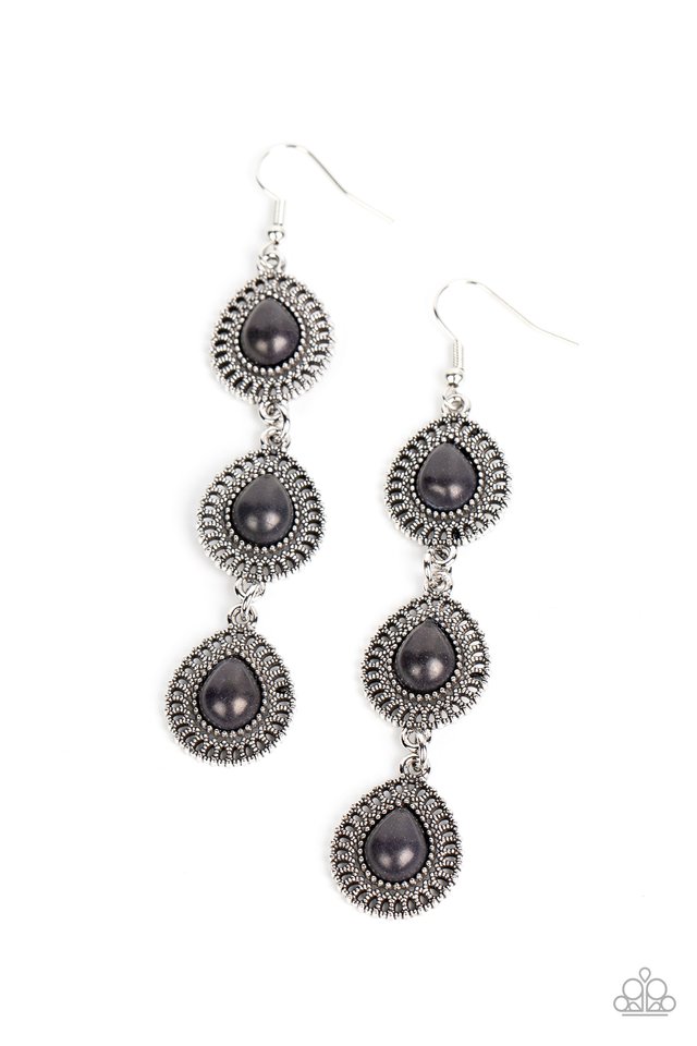 Desertscape Dweller - Black - Paparazzi Earring Image