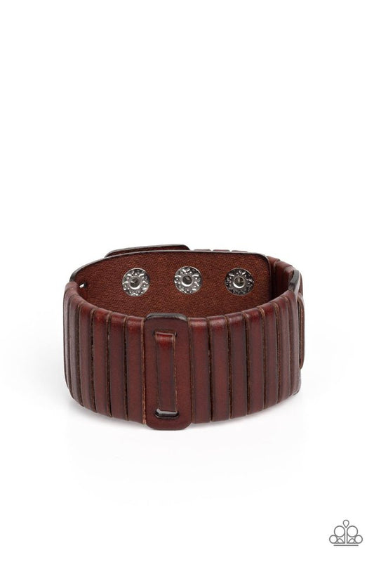 Leather Lumberyard - Brown - Paparazzi Bracelet Image