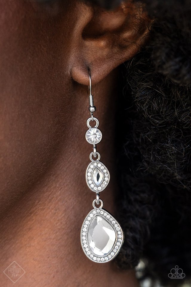 Dripping Self-Confidence - White - Paparazzi Earring Image