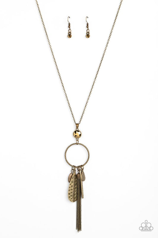 Tastefully Tasseled - Brass - Paparazzi Necklace Image