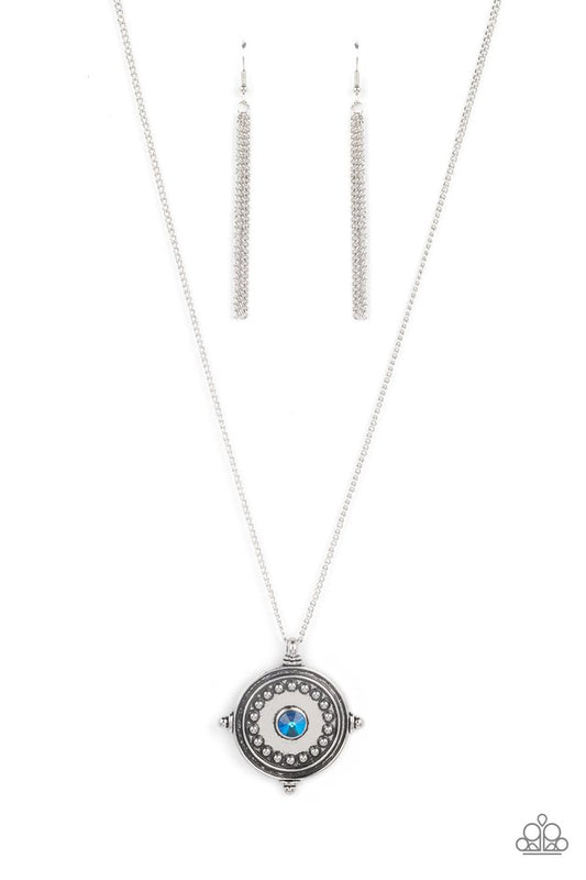 Compass Composure - Blue - Paparazzi Necklace Image