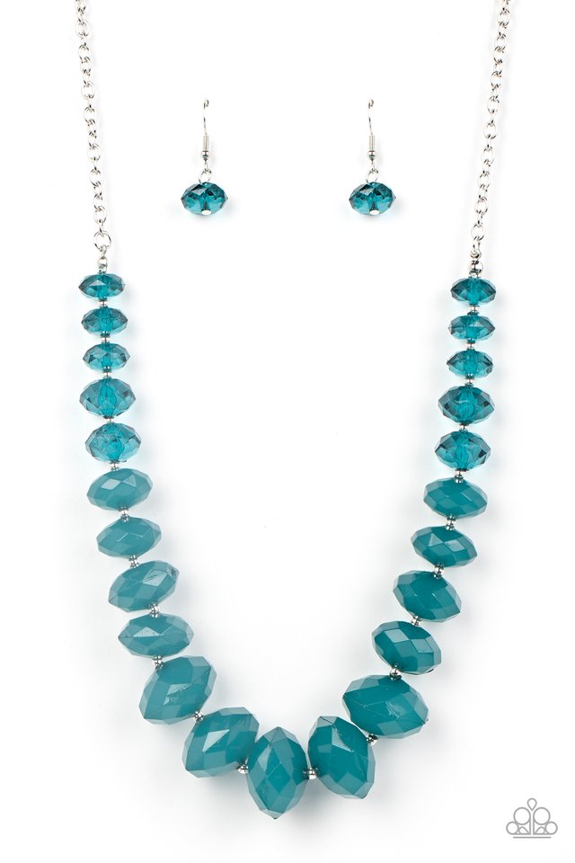 Happy-GLOW-Lucky - Blue - Paparazzi Necklace Image