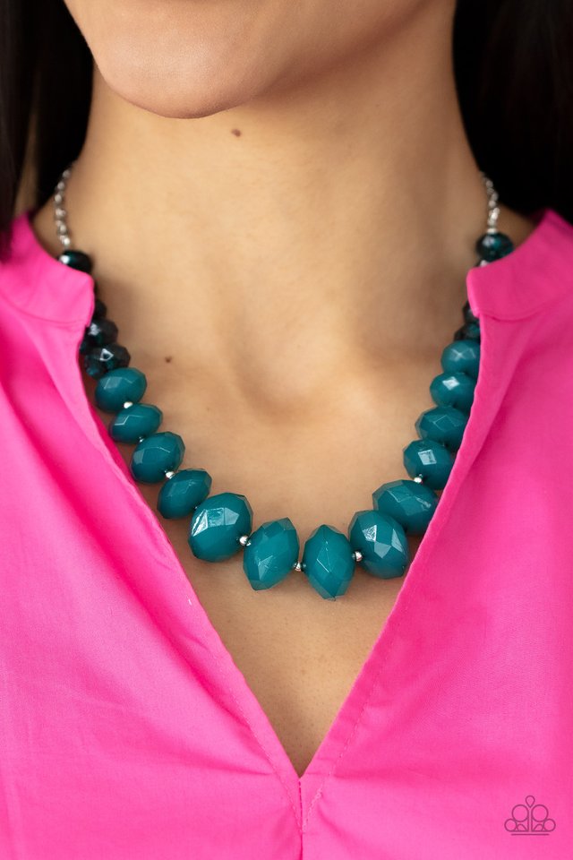Happy-GLOW-Lucky - Blue - Paparazzi Necklace Image