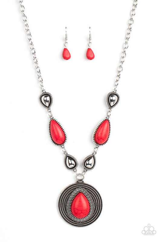 Saguaro Soul Trek - Red - Paparazzi Necklace Image