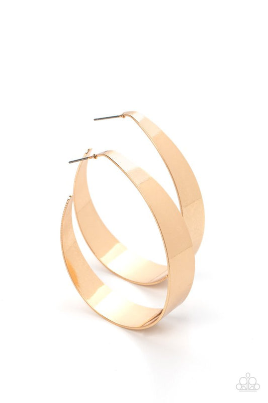 Flat Out Fashionable - Gold - Paparazzi Earring Image