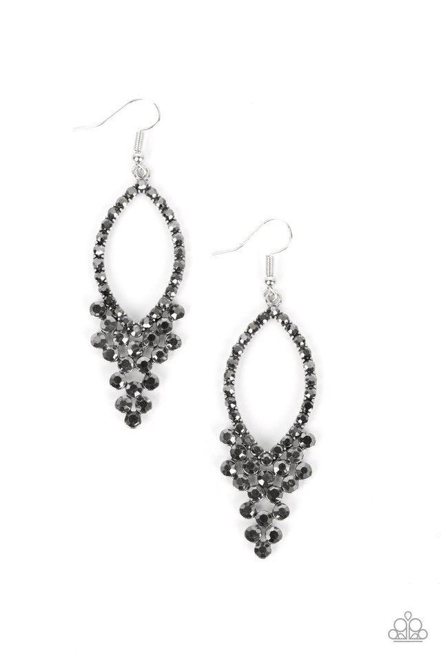 GLOWING off the Deep End - Silver - Paparazzi Earring Image