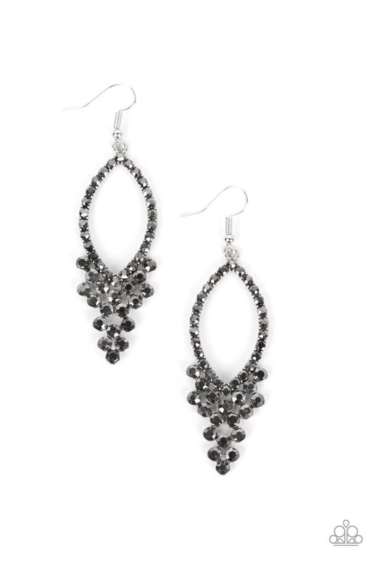 GLOWING off the Deep End - Silver - Paparazzi Earring Image
