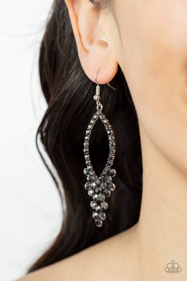 GLOWING off the Deep End - Silver - Paparazzi Earring Image