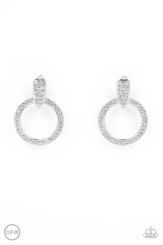 Sparkle at Your Service - White - Paparazzi Earring Image
