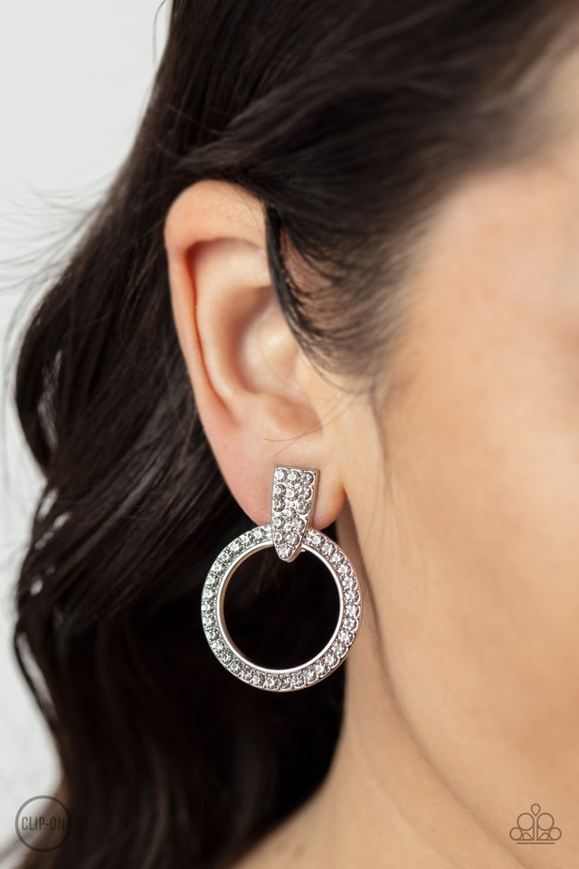 Sparkle at Your Service - White - Paparazzi Earring Image
