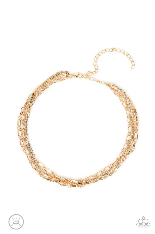Glitter and Gossip - Gold - Paparazzi Necklace Image