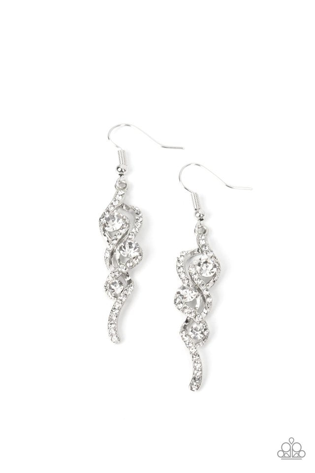 Highly Flammable - White - Paparazzi Earring Image