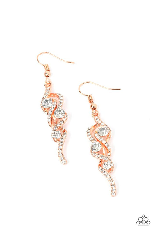 Highly Flammable - Copper - Paparazzi Earring Image