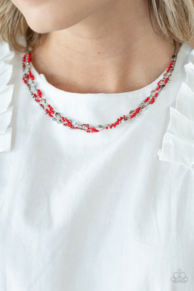 Explore Every Angle - Red - Paparazzi Necklace Image
