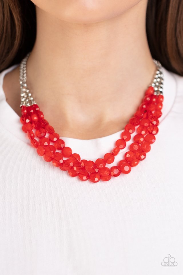 Pacific Picnic - Red - Paparazzi Necklace Image