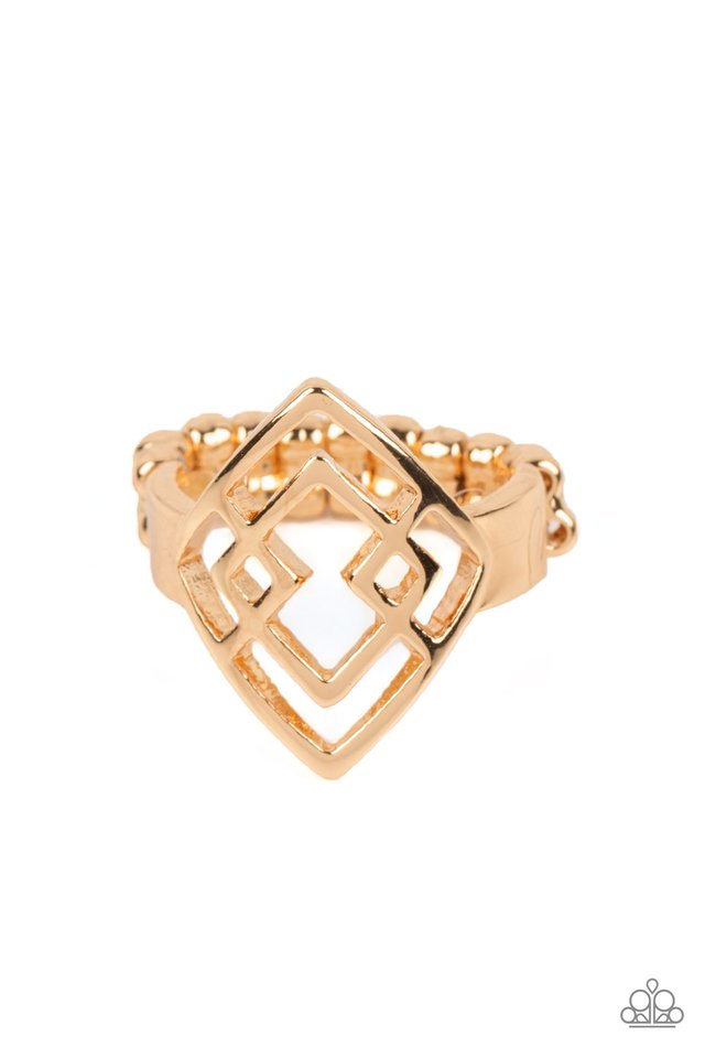 Diamond Duo - Gold - Paparazzi Ring Image