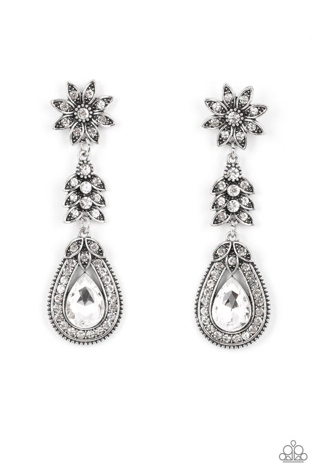 Floral Fantasy - White - Paparazzi Earring Image