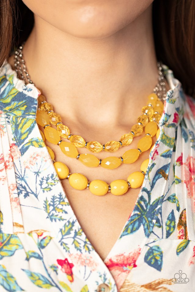 Tropical Hideaway - Yellow - Paparazzi Necklace Image