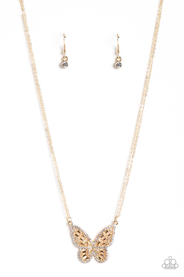 Baroque Butterfly - Gold - Paparazzi Necklace Image