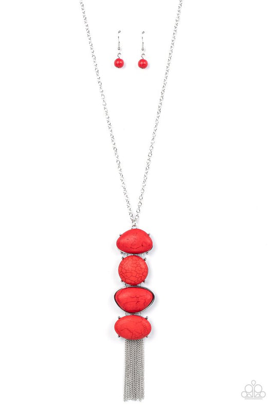 Hidden Lagoon - Red - Paparazzi Necklace Image