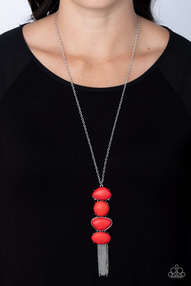 Hidden Lagoon - Red - Paparazzi Necklace Image