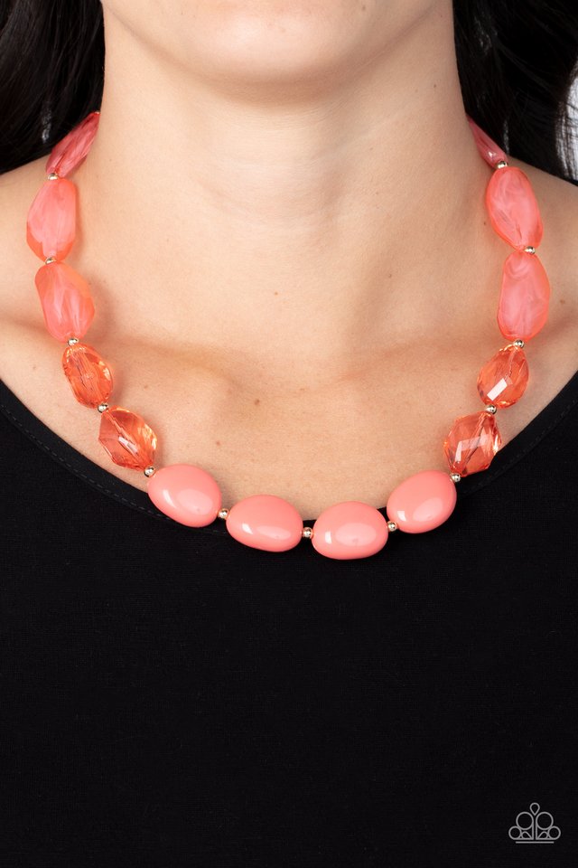 Private Paradise - Orange - Paparazzi Necklace Image