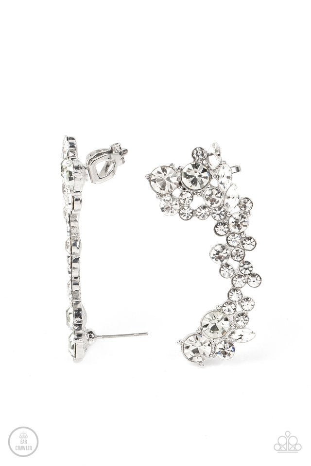 Astronomical Allure - White - Paparazzi Earring Image