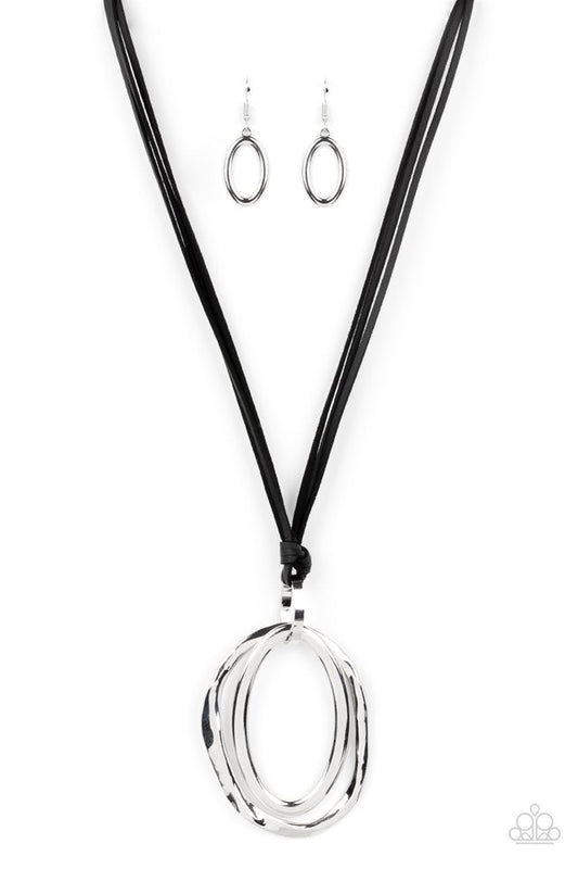 Long OVAL-due - Black - Paparazzi Necklace Image