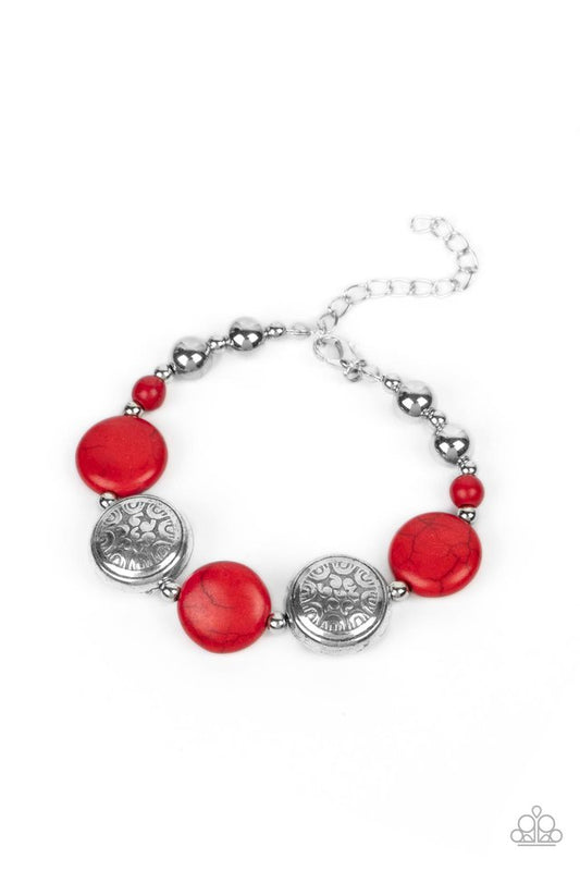 Oasis Orchard - Red - Paparazzi Bracelet Image