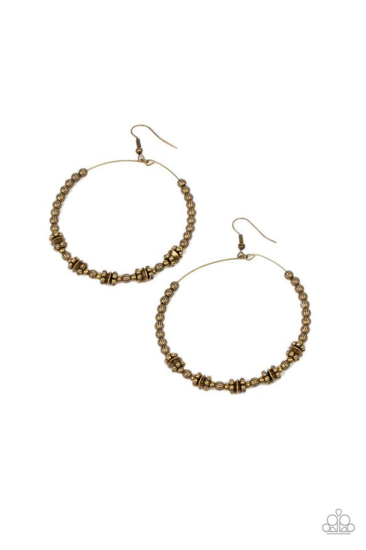 Simple Synchrony - Brass - Paparazzi Earring Image