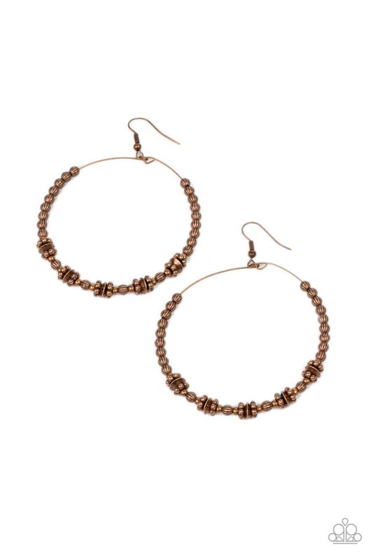 Simple Synchrony - Copper - Paparazzi Earring Image