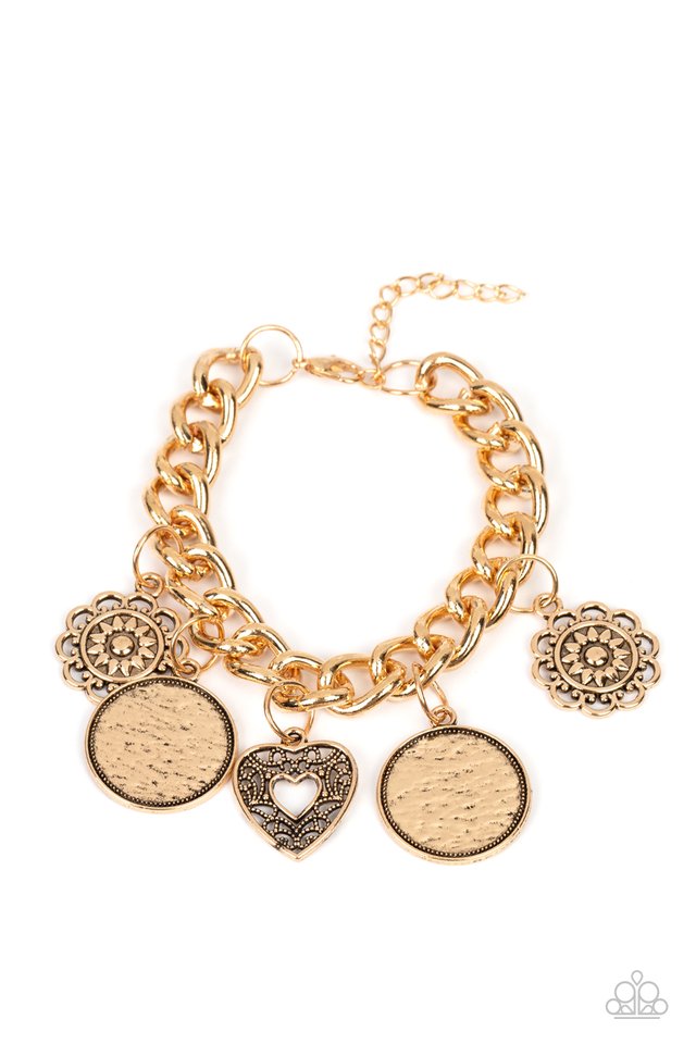 Complete CHARM-ony - Gold - Paparazzi Bracelet Image