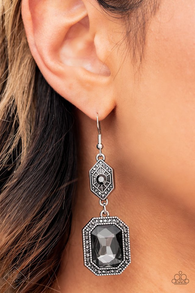 Starry-Eyed Sparkle - Silver - Paparazzi Earring Image
