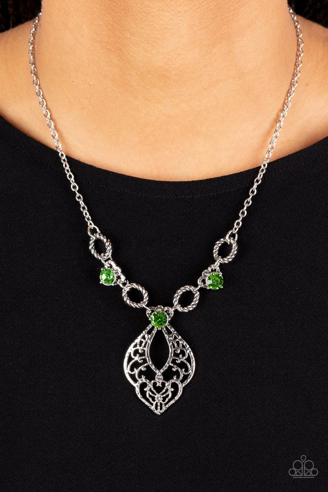 Contemporary Connections - Green - Paparazzi Necklace Image