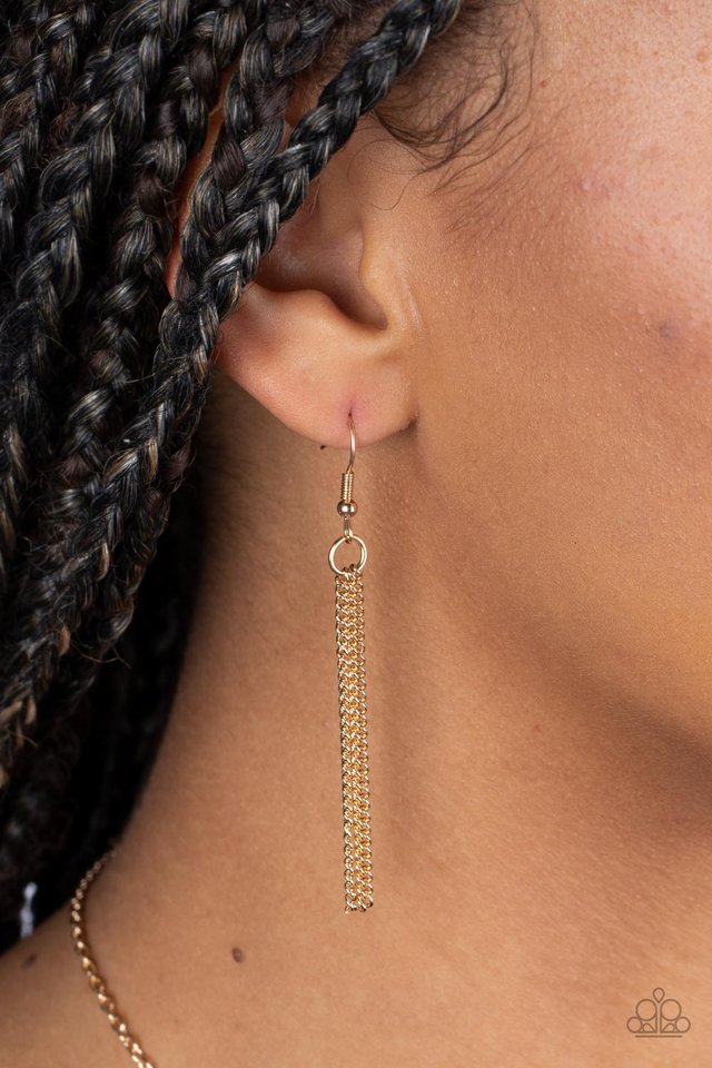 Gives Me Butterflies - Gold - Paparazzi Necklace Image