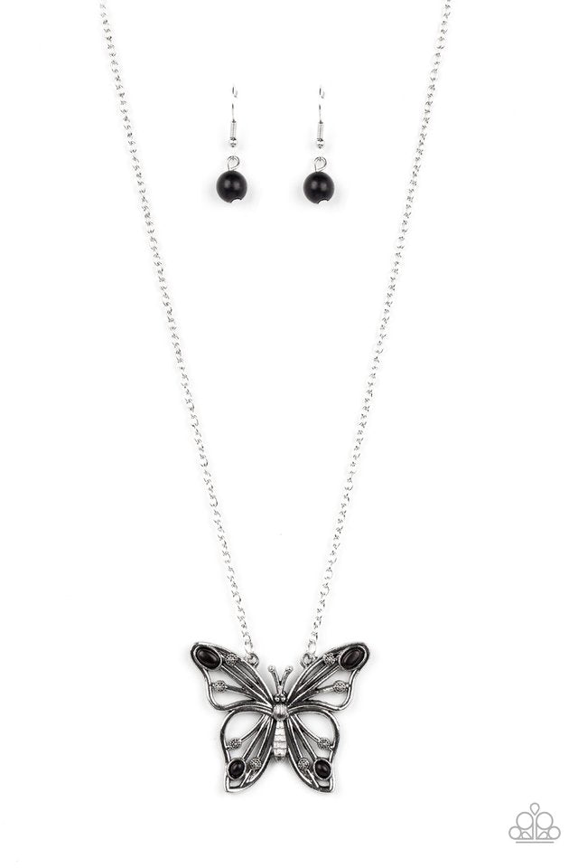 Badlands Butterfly - Black - Paparazzi Necklace Image