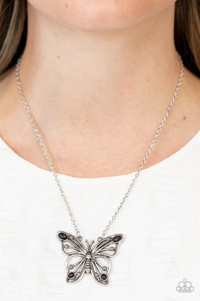 Badlands Butterfly - Black - Paparazzi Necklace Image