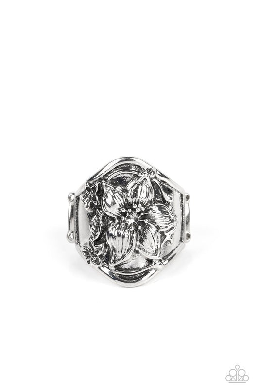 Hibiscus Harbor - Silver - Paparazzi Ring Image