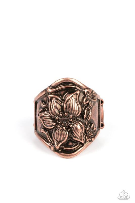 Hibiscus Harbor - Copper - Paparazzi Ring Image