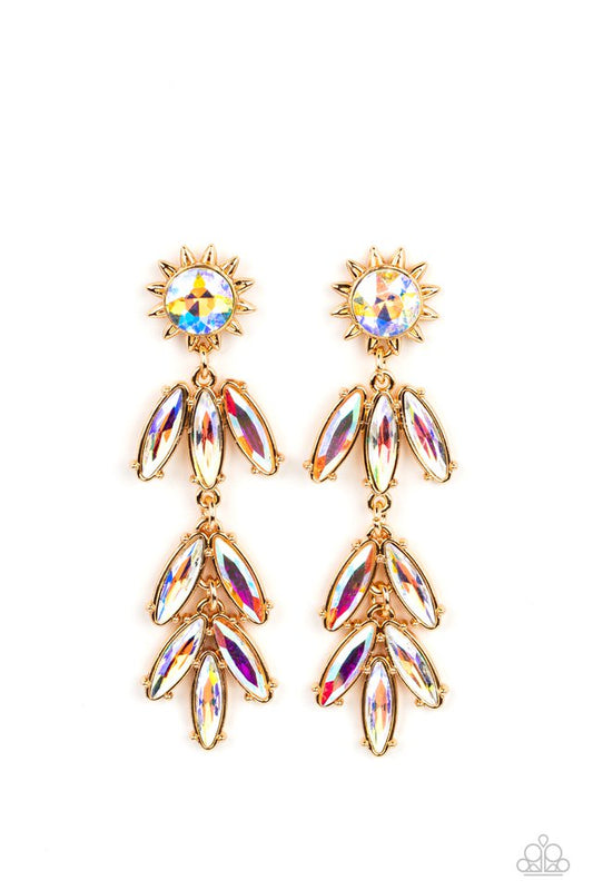 Space Age Sparkle - Gold - Paparazzi Earring Image