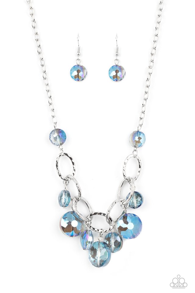 Rhinestone River - Blue - Paparazzi Necklace Image