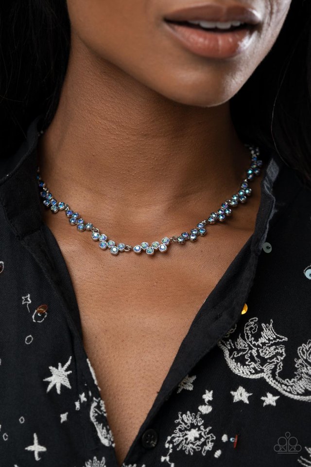 GLOWING Admiration - Blue - Paparazzi Necklace Image