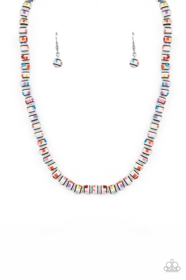 Gobstopper Glamour - White - Paparazzi Necklace Image