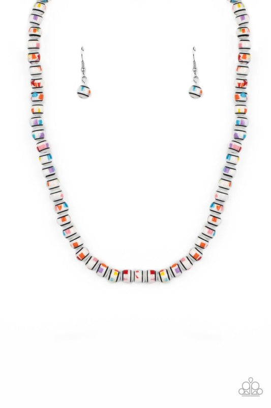 Gobstopper Glamour - White - Paparazzi Necklace Image