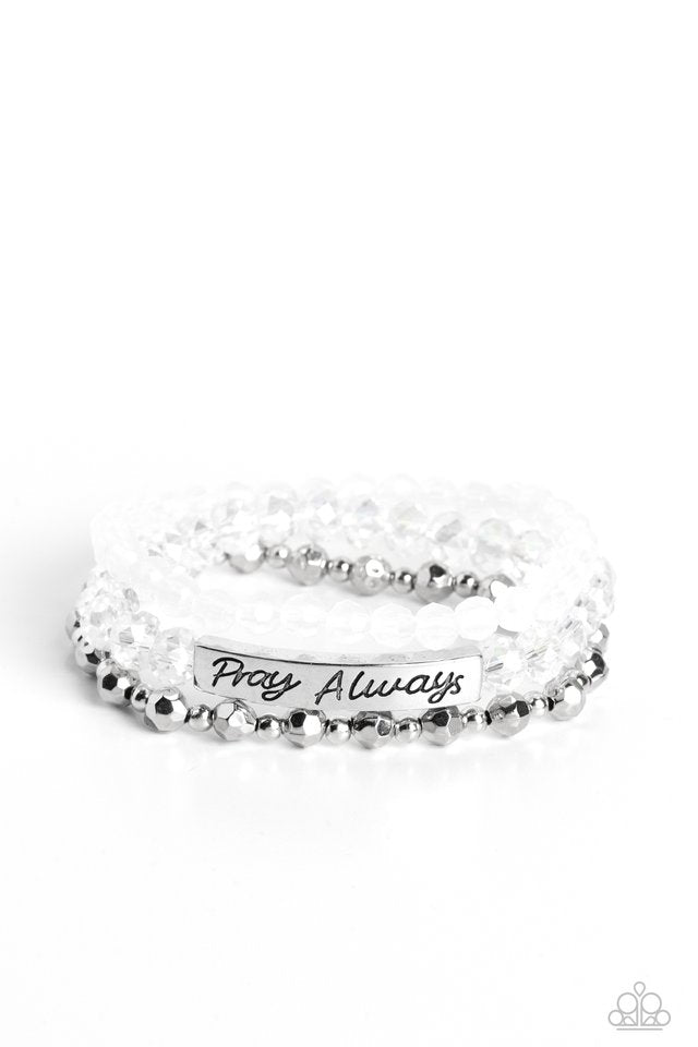 Pray Always - White - Paparazzi Bracelet Image