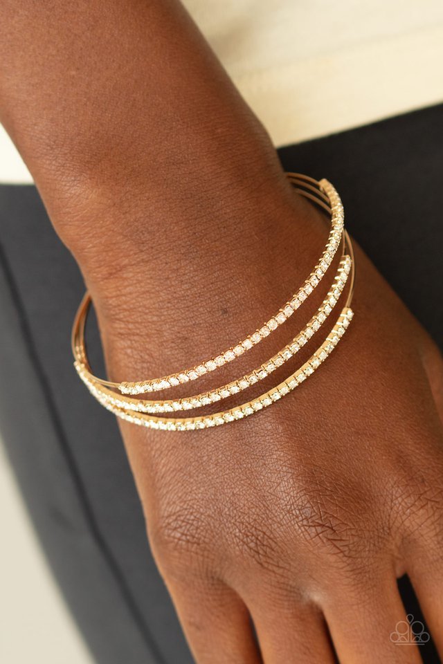 Paparazzi Bracelet ~ Iridescently Infatuated - Gold